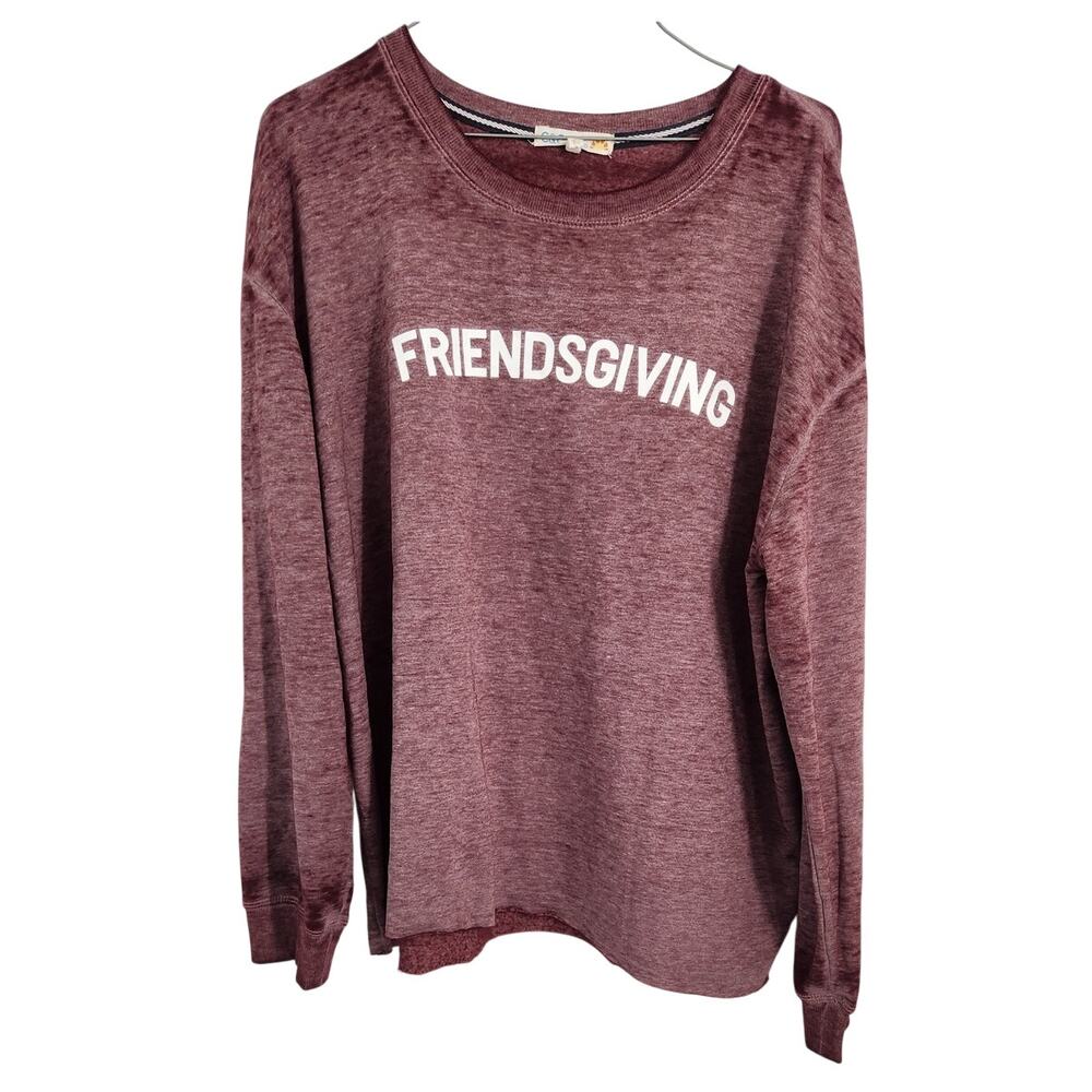 C&C California Friendsgiving Long Sleeve Top Womens Size Large L